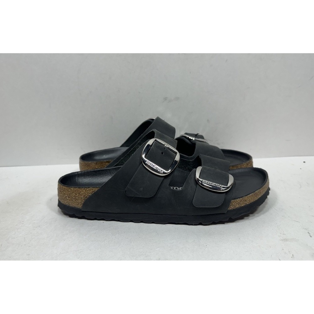 Birkenstock Arizona Big Buckle Womens Size 8 N 39 Sandals Black Oiled Leather